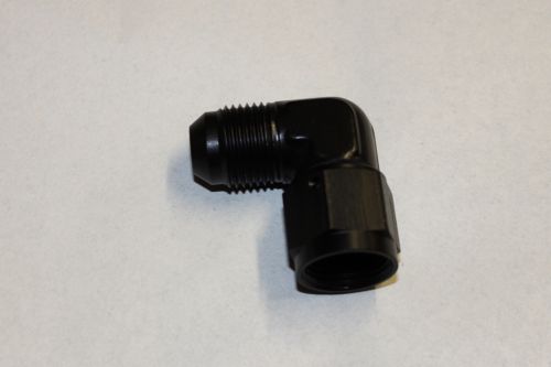 Black AN8 Female To AN8 Female 90 Degree Swivel Elbow Adapter Fitting - 8AN Size