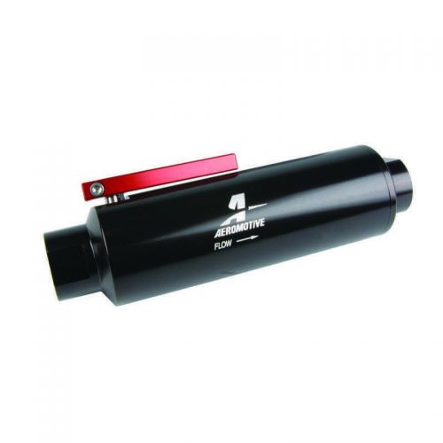 AEROMOTIVE 12332 Fuel Filter w/ Shutoff Valve, In-Line, AN-12, 100