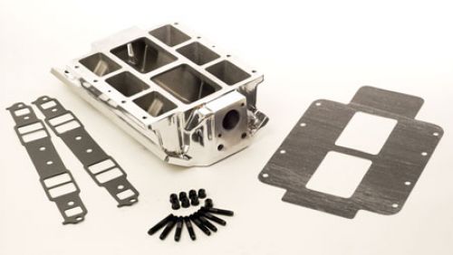 TBS-2530 POP-OFF POLISHED STD. Port Blower Manifold -SB Chevy