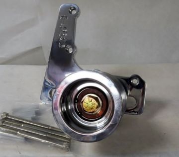 TBS-4120-4100  Idler - Idler Pulley, Stand Bracket Assembly Polished w Black Option