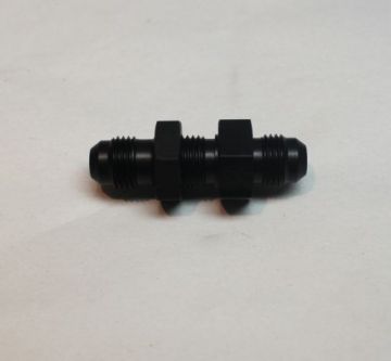 Fitting -6 Straight Bulkhead Flare Black Anodized