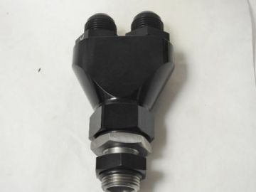 100162-10  -10  to Dual -10 Female  " Y" Block with  all -10 fittings or -12 Inlet