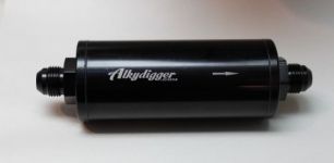 -8 Fuel Filter - Anodized Billet Aluminum Inline Filter , Stainless element  HD cleanable  USA