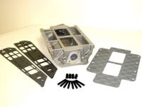 BB Chevy Tall deck  Street  SATIN Blower Manifold - w pop off - studs- gasket - Blower Shop