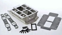 Blower Manifold  -SB Chevy Competition    "SATIN" with port nozzle provision, Burst panel - NHRA