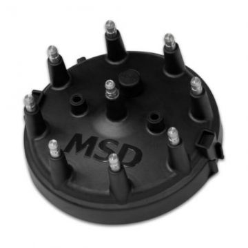 Cap - MSD Ford HEI Distributor Cap BLACK with Wire Retainer