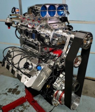 2339 TBS Front Offset  10-71 BILLET EFI INJECTOR CASE WITH HIGH-HELIX Fuel Rails Billet