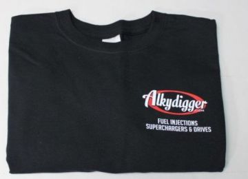 Alkydigger's Black Screen Print T Shirt Cotton