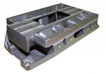 INDY HEADS  107A   BB Chevy Big Chief-  9.8"  Deck- Satin  Blower Manifold - with Port Nozzle ports
