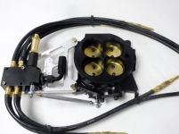 AssassinatorJr.  1215 cfm Throttle Body 4150 Billet, Black/ polished   with lines, nozzles, pills