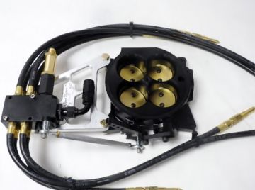 AssassinatorJr.  1215 cfm Throttle Body 4150 Billet, Black/ polished   with lines, nozzles, pills