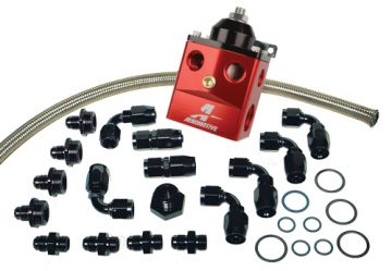 17121 Aeromotive A4  Dual Carb Regulator Kit, Incl (13203 Regulator, Hose fittings)