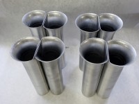 (8) Aluminum Ram Tubes  10" with 2-1/4" OD at bottom- D Bell Top .062" wall  STACKS