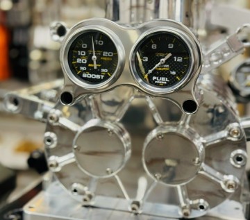 Alkydigger- BILLET  2 Gauge Pod No Gauges Mounts to 3 Bolts Rear of Blower for  2-5/8" Gauges  PODS