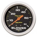 2-5/8" BLOWER BOOST PRESSURE, GAUGE  0-60 PSI, MECHANICAL, LIQUID FILLED,