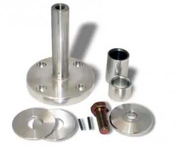 Belt Drive- Mandrel  FORD   Un-Blown 4 Bolt   Ford Belt Drive Mandrel  1" dia 1/8" keyway