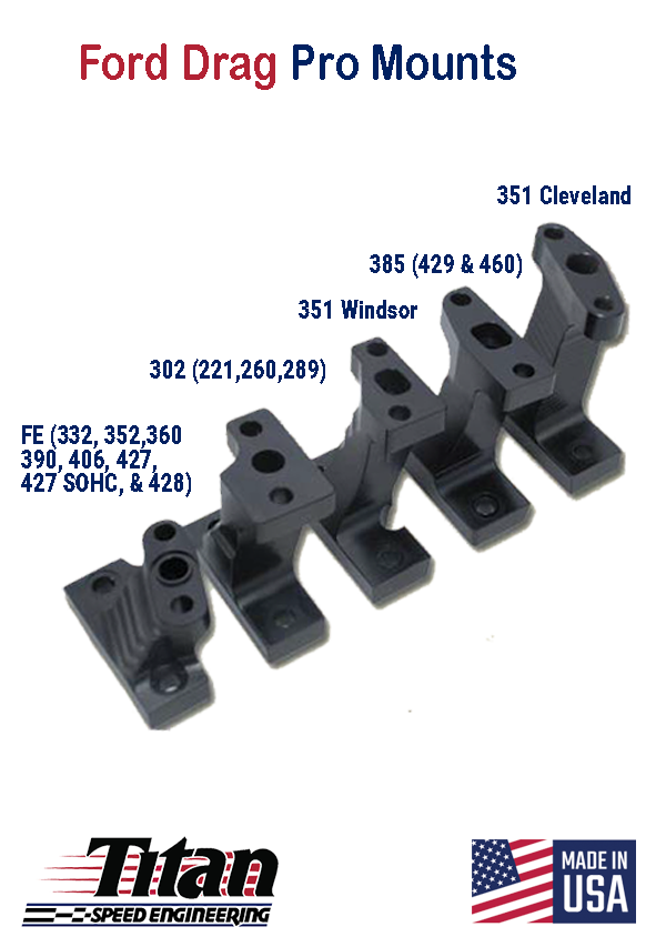 TITAN SPEED ENGINEERING -FORD BILLET OIL PUMP MOUNTS