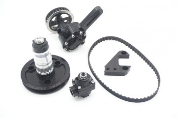 APD CARB Fuel Pump Kit BBC Belt Drive Fuel Pump .600" Gear Ext Bypass Upper D SIDE Water Pump Mount