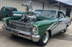 HATCARB Setup Enderle Big & Ugly BAU1 - 5-9/16" On Dual 4500 Carbs Sideways - Polished  NO RETURN