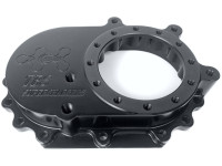 TBS-1142  XR FRONT  COVER  THE BLOWER SHOP  BILLET FRONT COVER  BLACK ,  POLISH OPTION