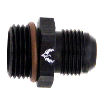 -16 O-Ring to a -20 Flare Black Anodized Fitting