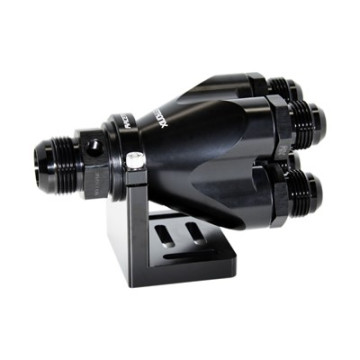 -16 AN Male to 4 x -12  Female ORB  Distribution Block  Hard Anodized  FUEL - COOLING