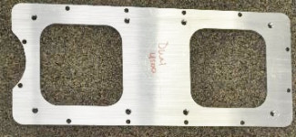 Alkydigger 2 X 4500 Dominator  Adapter Plate for Our 7070 SB Chevy  Tunnel Ram NOT EDELBROCK