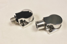 WATER NECK BILLET POLISHED BLOWER  LOW PROFILE  2" Tall Thermostat Housing w Gasket