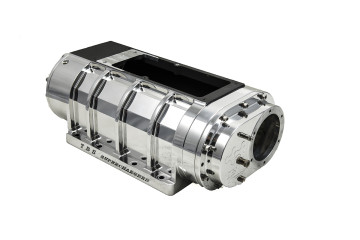 2039 10-71 TBS Blower Front Offset High Helix Billet Blower Polished