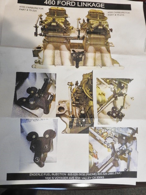 FORD & MOPAR TUNNEL RAM LINKAGE KITS UNBLOWN