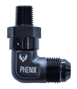 C0351-3 Fitting - 1/8 NPT TO -3 AN FLARE MALE TO MALE AN Swivel -03 - 90 Degree