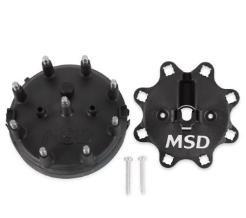 Cap - MSD Ford HEI Distributor Cap BLACK with Wire Retainer