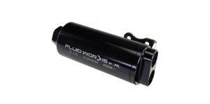 27-170 FLUIDWORKS Dual Outlet 12 GPM POST FUEL FILTER With Mount (10 Micron) EFI -12 IN -10 OUT