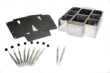 5024  4" BLOWER SPACER RAISES BLOWER  up - 4"  POLISHED  W STUDS-GASKETS-